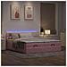 Struttura Letto Pouf con Materassi Rosa 160x200 cm Velluto - Foto miniatura 3