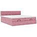 Struttura Letto Pouf con Materassi Rosa 160x200 cm Velluto - Foto miniatura 7