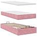 Struttura Letto Pouf con Materassi Rosa 160x200 cm Velluto - Foto miniatura 9