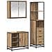 Set di mobili per il bagno con porta 3 pcs Rovere artigianale - Foto miniatura 1