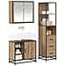 Set di mobili per il bagno con porta 3 pcs Rovere artigianale - Foto miniatura 3
