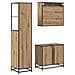Set di mobili per il bagno con porta 3 pcs Rovere artigianale - Foto miniatura 9
