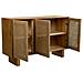Credenza In Legno E Corda Intrecciata Marrone 120x36x75h - Foto miniatura 3