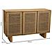 Credenza In Legno E Corda Intrecciata Marrone 120x36x75h - Foto miniatura 4