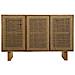 Credenza In Legno E Corda Intrecciata Marrone 120x36x75h - Foto miniatura 5