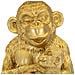 Lampada Da Tavolo Monkey Mum In Resina Dorata Con Paralume In Tessuto Nero - Foto miniatura 3
