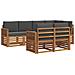 Set divani 7 pcs Naturale e Antracite Legno di Acacia Massello - Foto miniatura 1