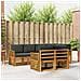 Set divani 7 pcs Naturale e Antracite Legno di Acacia Massello - Foto miniatura 2
