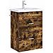 Mobiletto da Bagno Sotto Lavabo Rovere Fumo 56 x 37,5 x 81 cm - Foto miniatura 2