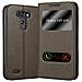 Custodia Compatibile Con Lg G3 In Bruno Pietra - Coperchio Protettivo Con Chiusura Magnetica, Funzione Stand E 2 Finestre Di Visualizzazione - Foto miniatura 1