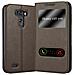 Custodia Compatibile Con Lg G3 In Bruno Pietra - Coperchio Protettivo Con Chiusura Magnetica, Funzione Stand E 2 Finestre Di Visualizzazione - Foto miniatura 4