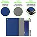 Custodia Per Tablet Compatibile Con Samsung Galaxy Tab E (9.6"" Zoll) Sm-t561 / T560 In Blu Scuro Jersey - Coperchio Protettiva Ultra Sottile Senza Funzione Auto Wake Up E Stand - Foto miniatura 6