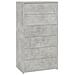Credenza 6 Cassetti Grigio Cemento 50x34x96cm Legno Multistrato - Foto miniatura 1