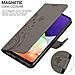 Cadorabo Custodia Compatibile Con Samsung Galaxy A22 4g / M22 / M32 4g In Grigio Fiore - Coperchio Protettivo In Design Floreale Con Chiusura Magnetica, Funzione Stand E Slot Per Carte - Foto miniatura 5