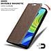 Custodia Compatibile Con Xiaomi Redmi 10x 4g In Bruno Caffè - Coperchio Protettiva Con Chiusura Magnetica, Funzione Stand E Tasca Per Le Carte - Foto miniatura 7