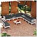 Set Divani Da Giardino 12 Pz Con Cuscini Bianchi Legno Di Pino - Foto miniatura 1