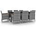Set Da Pranzo Da Giardino Con Cuscini 9 Pz Polyrattan E Vetro - Foto miniatura 2