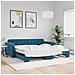 Divano Letto Con Letto Estraibile Blu 100x200 Cm In Velluto - Foto miniatura 1