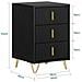 Comodino Letto Con 3 Cassetti Tavolino Da Salotto O Soggiorno Tavolino Telefono Nero 40x40x63cm, Fbt115-l-sch - Foto miniatura 2