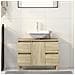 Mobile Lavabo Rovere Sonoma 80x33x60 Cm In Legno Multistrato - Foto miniatura 1