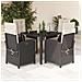 Set da Pranzo da Giardino 5 pz Nero con Cuscini in Polyrattan - Foto miniatura 5