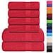 Set Asciugamani 6 Pz Rossi 360 Gsm 100% Cotone - Foto miniatura 2