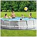 Piscina Fuori Terra - In Giro - 457x457x107 Cm - Grigio - Include Accessori Coordinati Cb47 - Foto miniatura 3