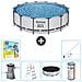 Piscina Fuori Terra - In Giro - 427x122 Cm - Grigio - Include Accessori Coordinati Cb36 - Foto miniatura 1