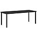 Set da Pranzo Giardino 7 Pezzi con Cuscini Rattan Polipropilene Grigio, Tavolo Giardino  Nero 200x80x73 cm Vetro Temperato - Foto miniatura 5