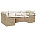Set di divani da giardino 6 pezzi con cuscini Beige Polyrattan - Foto miniatura 1