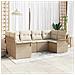 Set di divani da giardino 6 pezzi con cuscini Beige Polyrattan - Foto miniatura 2