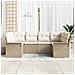 Set di divani da giardino 6 pezzi con cuscini Beige Polyrattan - Foto miniatura 3