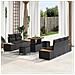 Set di Divani da Giardino con Cuscini da 8 Pezzi in Rattan Polyrattan Nero Acacia, Set da Pranzo per Giardino da 3 Pezzi con Cuscini in Rattan Polyrattan Nero Acacia - Foto miniatura 2