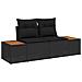 Set di Divani da Giardino con Cuscini da 8 Pezzi in Rattan Polyrattan Nero Acacia, Set da Pranzo per Giardino da 3 Pezzi con Cuscini in Rattan Polyrattan Nero Acacia - Foto miniatura 6