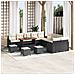 Set Divano da Giardino 14 Pezzi con Cuscini in Rattan Polyrattan Nero e Acacia,  Divano da Giardino 2 Posti con Ripostiglio e Cuscini in Rattan Polyrattan Nero,  Set di Arredamento da Giardino 4 Pezzi con Cuscini in Rattan Polyrattan Nero e Acacia - Foto miniatura 2