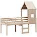 Letto a Soppalco con Tetto 80x200 cm in Legno di Pino - Foto miniatura 3