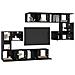 Set mobile TV Montaggio a parete 8 pcs Rovere nero - Foto miniatura 3