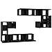 Set mobile TV Montaggio a parete 8 pcs Rovere nero - Foto miniatura 8