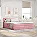 Letto con contenitore e LED con led Rosa 160 x 200 cm Velluto - Foto miniatura 2