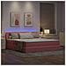 Letto con contenitore e LED con led Rosa 160 x 200 cm Velluto - Foto miniatura 5