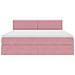 Letto con contenitore e LED con led Rosa 160 x 200 cm Velluto - Foto miniatura 8