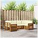 Set divani 6 pcs Naturale e Crema Legno di Acacia Massello - Foto miniatura 2