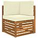 Set divani 6 pcs Naturale e Crema Legno di Acacia Massello - Foto miniatura 3