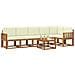 Set di divani da esterno con cuscino 7 pcs Naturale e Crema - Foto miniatura 3