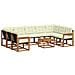 Set di divani da esterno con cuscino 10 pcs Naturale e Crema - Foto miniatura 1