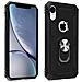 Cover Iphone Xr Bi-materia Rigida Morbida Anello Magnetico Stand Nero - Foto miniatura 1