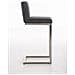 Sgabello Alto in Acciaio Inox Paros in Stoffa I Sgabello Bar Imbottito Seduta 77 CM I Sedia Cucina Design con Schienale E Poggiapiedi Grigio Scuro - Foto miniatura 3