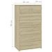 Credenza 6 Cassetti Rovere Sonoma 50x34x96cm Legno Multistrato - Foto miniatura 6