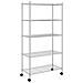 Scaffale A 5 Livelli Con Ruote 75x35x155 Cm Cromato 250 Kg - Foto miniatura 2