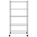 Scaffale A 5 Livelli Con Ruote 75x35x155 Cm Cromato 250 Kg - Foto miniatura 3